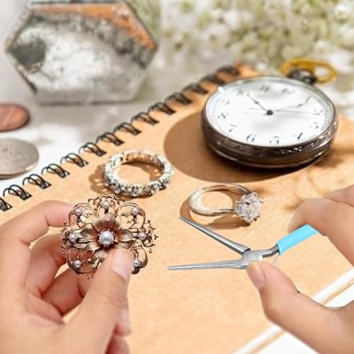 Long Needle Nose Pliers Multipurpose Long Nose Pliers 4.5Inches Small Needle Nose Pliers for Jewelry Making with Comfort Grip Jewelry Pliers for Handmade Craft Wire Wrapping