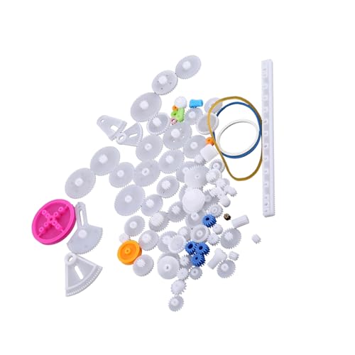Plastic Motor Gears DIY Robot Gear Kit, Pulley Belt Single Double Crown Worm Gears Set Robot Gear Kit Accessories for DIY Model (85 Kinds)