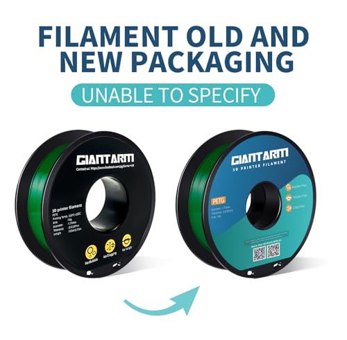 GIANTARM PETG Filament 1.75mm for 3D Printer, 1KG, Green - color: Green