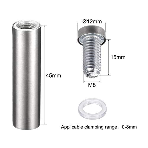 uxcell 1/2 Diax2"(12x50mm) Standoff Screws Wall Mount Sign Holders 10pcs - size: 12mmx50mm