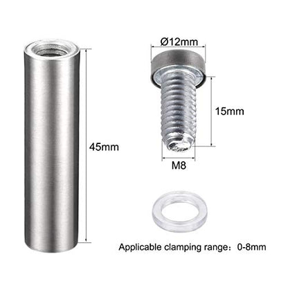 uxcell 1/2 Diax2"(12x50mm) Standoff Screws Wall Mount Sign Holders 10pcs - size: 12mmx50mm
