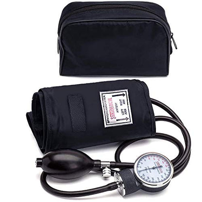 Santamedical Manual Blood Pressure Cuff - Adult Aneroid Sphygmomanometer - color: Black, size: Without Stethoscope