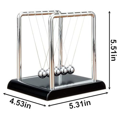 Newtons Cradle Balance Pendulum Balls, Swinging Kinetic Balls with Black Base, Science Physics Educational Learning Tool, Office Home Creative Decoration, Stress Relief Fidget Desk Toy (Medium) - size: Medium - 5 Balls