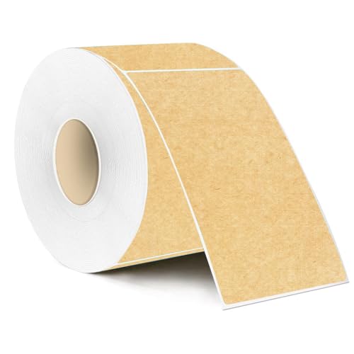 STARLIBOO Colored Labels Stickers 3 x 5 Inch, Rectangle Kraft Removable Moving Labels Stickers, Adhesive Kraft Paper Stickers for Office, School, Home- 250 Labels - color: Kraft Paper, size: 3*5 inch