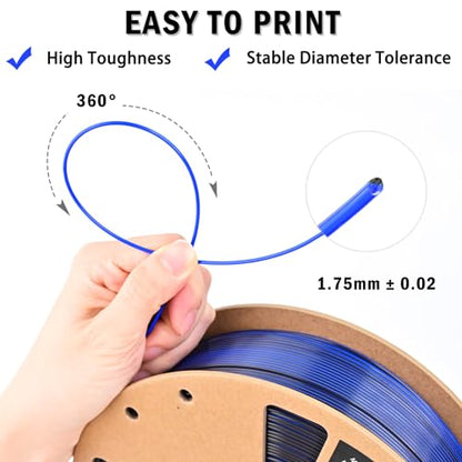 OVV3D Silk PLA Filament 1.75mm, Dual Color PLA Filament 3D Printer Filament, Black Blue 3D Printing Filament +/-0.02mm, 1kg Spool /2.2lb - color: Dual-color Black Blue