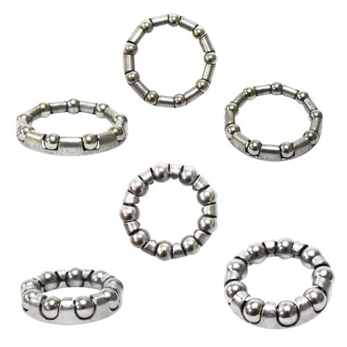 5 Sets Each 9 Sizes Bike Ball Bearing Headset Retainer Crank Caged Wheel 4mm to 8mm / 1/6” to 1/3“ Repair Accessories Silver