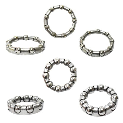 5 Sets Each 9 Sizes Bike Ball Bearing Headset Retainer Crank Caged Wheel 4mm to 8mm / 1/6” to 1/3“ Repair Accessories Silver