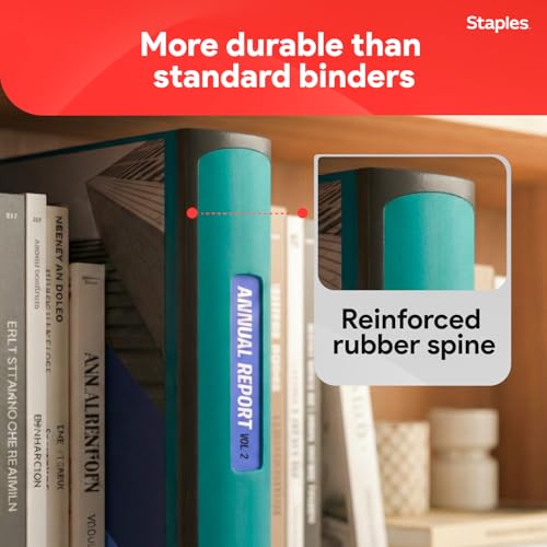 Staples Better Binder, 2-Inch D-Ring View, Teal, 540 Sheets - color: Teal, size: 2-Inch