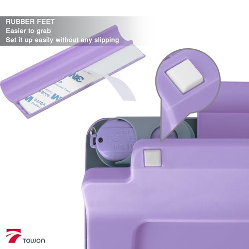 Small Glass Desktop Whiteboard with Clock, Mini Pure Glass Dry-Erase Purple - color: Clock Purple
