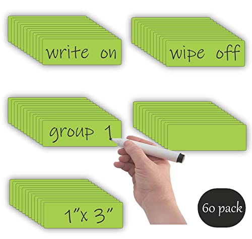 STTMGN Magnetic Dry Erase Labels (1x3,Pack of 60),Name Tags Magnets Sticker,Durable for Classroom&Office&Cabinet&Whiteboard&Refrigerator&Education&Home&More (Green) Saint Patrick's Day Gift - color: Green 60pcs, size: 1X3"