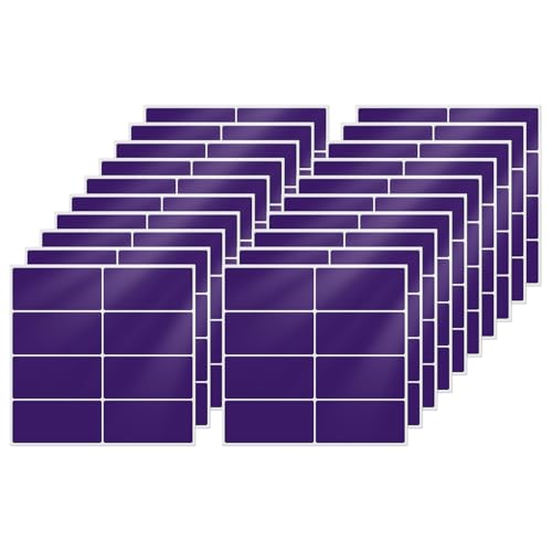 Purple Rectangle Stickers 1.57 x 0.75 Inch Vinyl Removable 160 PCS - color: Purple