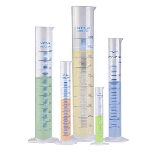 250ml Plastic Graduated Cylinker, Measuring Cylinder Graduated Cylinders Lab Supplies Laboratory Tools (Pack of 2) - size: 250 ml (Pack of 2)
