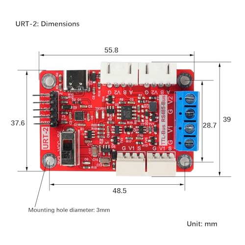 FE-URT-2 Multi Function Serial Signal Converter Integrated USB Serial Port USB/URAT to FEETECH SMS(RS485) SCS(TTL) Series Servo - style: FE-URT-2 Signal Converter
