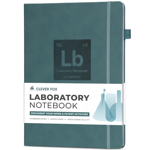 Clever Fox Laboratory Notebook, Lab Notebook, Chemistry Research, Dark Teal - color: Dark Teal