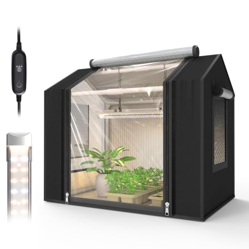 Bstrip Small Greenhouse, GM3 Indoor Greenhouse with Grow Light, Auto Timer