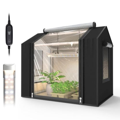 Bstrip Small Greenhouse, GM3 Indoor Greenhouse with Grow Light, Auto Timer