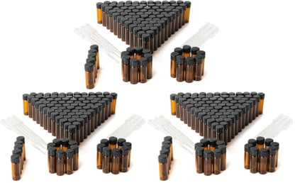 4ml Amber Small Glass Vials 100pcs with Screw Caps(100pcs) (Pack of 3) - color: Amber, size: 4ml 100pcs (Pack of 3)