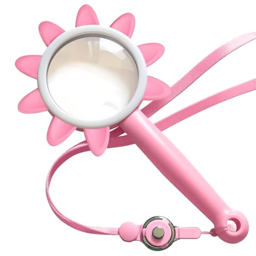 Miao'er Kids Magnifying Glass with Lanyard, Pink