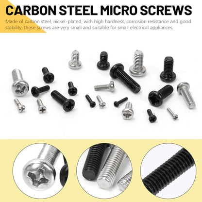 1200PCS Metric Micro Screws - M1 M1.2 M1.4 M1.6 M1.7 M2.4 M2.5 M3