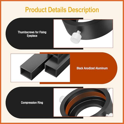 Astromania Universal Camera Photo Eyepiece Adapter 36-42mm with T2 Thread - size: Eyepiece Adapter 36 - 42mm