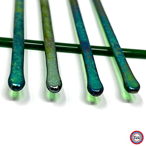 studioTica Handmade Glass Swizzle Sticks: Shamrock Fire, Set of 5 - color: Shamrock Fire