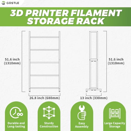 3D Printer Filament Storage Rack, Heavy-Duty 5-Tier Organizer for 3D Printing Spools, Large Capacity Holder for 3D Printing Rolls - style: 5-Tier