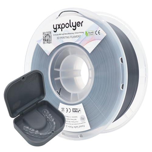 YXPOLYER PLA Plus Filament Food Contact Safe 1kg 1.75mm Graphite Gray - color: Graphite Gray
