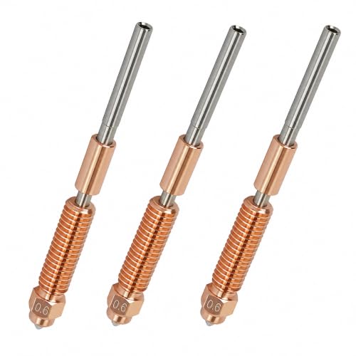 3PCS 0.6mm Unicorn Nozzle for Creality K1/K1 Max/Ender 3 V3/V3 Plus/K1C/K1 SE/K2 SE– Quick-Swap Hotend Nozzle with Titanium Heatbreak, Hardened Steel Tip - size: 0.6MM*3