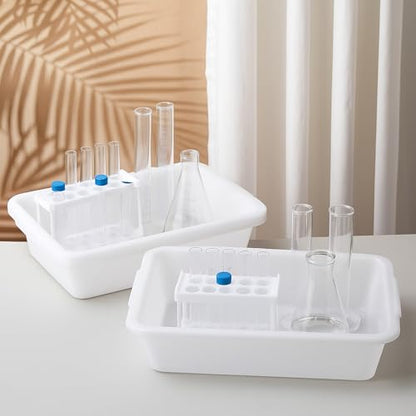 Kingdder 10 Pack Plastic Lab Trays 13.78'' L x 9.84'' W x 3.15'' H PP Tray - size: 13.78'' L X 9.84'' W X 3.15'' H
