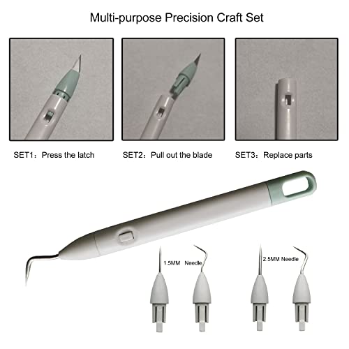 Corey-z Craft Vinyl Weeding Tools Set Precision Carving Hobby Knife Pen Coming With Additional Blades and Weeder Removal Tool for Cricut Basic Weeding Tools for Art, Scrapbooking, Cutter and DIY