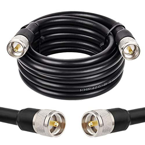 XRDS 12FT KMR 400 UHF Coax Cable, PL-259 Male Connector, Low Loss 50 ohm Cable for Ham, SWR Meter - size: 12 FT