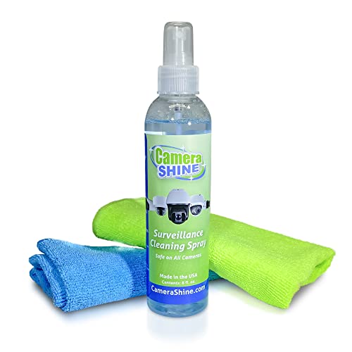 Surveillance Camera Cleaning Kit - Easy to Use on Indoor/Outdoor Camera Lenses & Domes - Includes 8oz of Specialty Cleaning Solution and a Reusable Optical Quality Micro-Fiber Towel