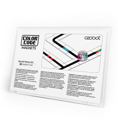 Ozobot Color Code Magnets Special Moves Kit, Interactive Coding Learning Tool for Kids Ages 5+,Enhances Logic & Problem Solving Skills,18 Tiles,Evo & Color Codes Magnets Base Kit Required Not Included - style: Color Code Magnets - Special Moves Kit (18 Ti