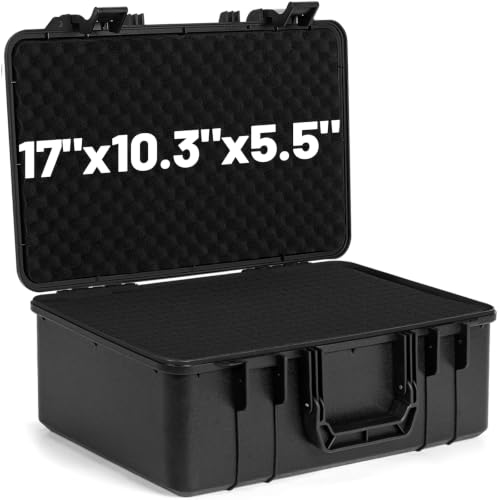 TORIBIO Hard Carrying Case with Foam Shockproof Storage 17"x10.3"x5.5" - size: 17" x 10.3" x 5.5"