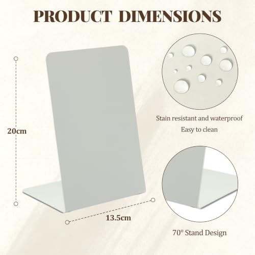 2 Pack Magnetic Bulletin Board,Metal Magnetic Bulletin Board,Tabletop Memo Display Board,Magnet Display Stand for Office Home Kitchen School (White, 7.9 x 5.3 Inch) - color: White, size: 7.9 x 5.3 Inch