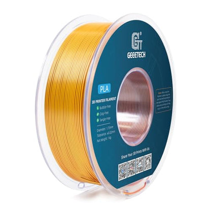 Geeetech 3D Printer Silk PLA Tri-Color Filament, Metal-Like Shiny Silk Filament 1.75mm 1kg (2.2lbs) Spool, Dimensional Accuracy +/- 0.02 mm, Tri-Color Gold Silver Copper - color: 1kg Triple Color Gold-silver-copper