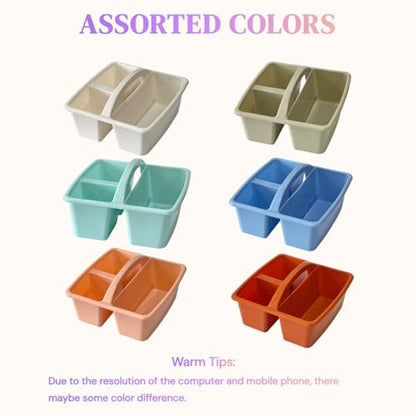 Set of 6 Classroom Caddy, Small Plastic Storage Caddy with Handle, Boho - color: Boho
