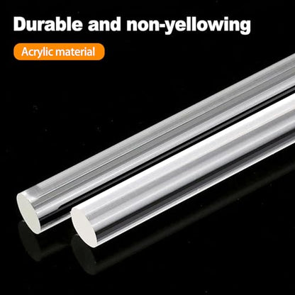 CoguZed 4 Pieces Acrylic Rods, Clear Acrylic Sticks, 6.3 x 0.5 Inch, DIY Crafts, Ylinder Rods