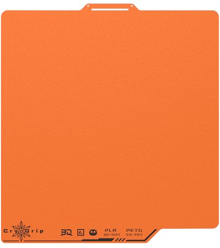 BIQU Cryogrip Pro Frostbite Matte Orange Cold Build Plate for Bambu-Lab P1S/P2S/P1P/X2D/X1C/X1E/A1 3D Printer 257x257MM Double-Sided Upgrade Room Temperature Print Removable Surface Platform - color: Frostbite-Orange, size: P1/P2/X1/A1/X2D