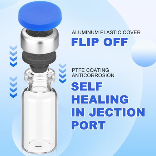 40 Pcs 3ml Sterile Vials Empty Vials for Injection, Blue Lid - color: Blue Lid