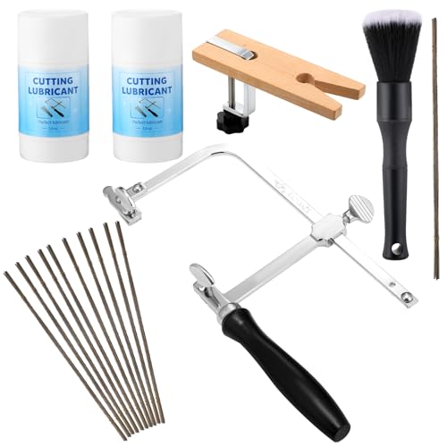 Lothee 4 In1 Jeweler Saw Set Include Saw Frame 144 Blades Clamp Lubricant