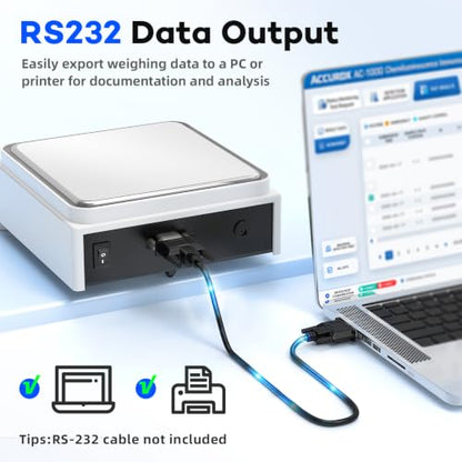 Digital Lab Scale 0.01g Accuracy 2000g Analytical Balance RS232 Precision Scale Gold Scale with 500g Calibration Weight Jewelry Weight Scale for Jewelry Gold Silver Metal Diamond LCD Display - size: 2000g/0.01g with RS232 / 500g Calibration Weights