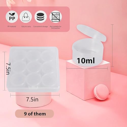 9pcs 35g/35ml Clear Plastic Cosmetic Jars with Snap Lids - color: Zfyoung 9 pcs plastic cosmetic jar