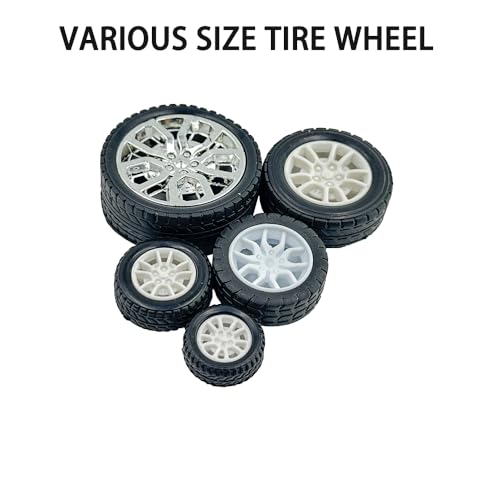 8PCS Toy Car Wheel RC Car Rubber Tire Wheel with Metal Shaft Axles for RC Car Truck Robot DIY Model Car Building Parts (2x20mm) - style: 2x20mm
