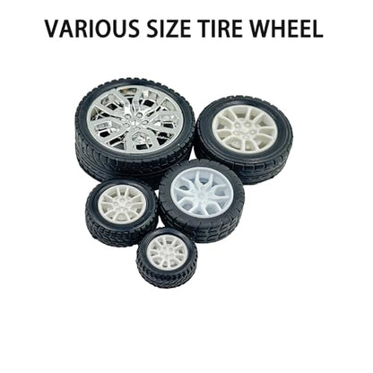 8PCS Toy Car Wheel RC Car Rubber Tire Wheel with Metal Shaft Axles for RC Car Truck Robot DIY Model Car Building Parts (2x20mm) - style: 2x20mm
