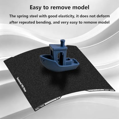 346x355mm Build Plate for Bambu Lab H2D/H2S, Double Side Black Textured PEI Sheet Flexible Spring Steel Plate Heated Bed Printing Platform for H2D, H2S 3D Printers - size: 346x355mm