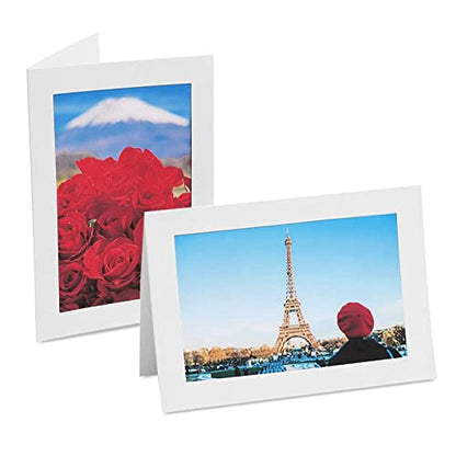 Best Paper Greetings 48 Pack Photo Frame Cards 4 x 6 inch with Matching Envelopes, Blank Paper Picture Holder Cards for DIY Birthday & Anniversary Photo Greetings