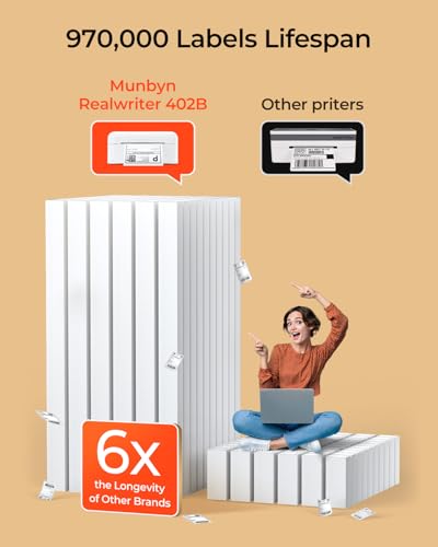 MUNBYN Bluetooth Thermal Label Printer, 4x6 Shipping Label Printer - color: White
