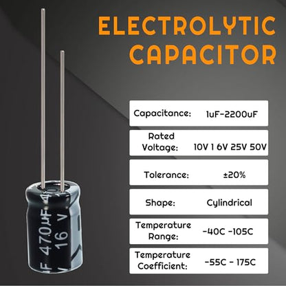 630pcs, 24 Value Electrolytic Flux Capacitor Assortment Kit