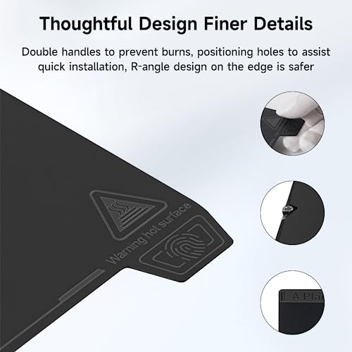 Creality Official K1 Max Build Plate PEI Sheet, 315x310mm Smooth Removable Flexible Spring Surface Excellent Heat Resistance Heated for Ender 3 S1 Plus/K1 Max/Ender 3 V3 Plus(Without Magnetic Base) - color: PEI Smooth Black, size: K1 Max/Ender 3 V3 Plus/K